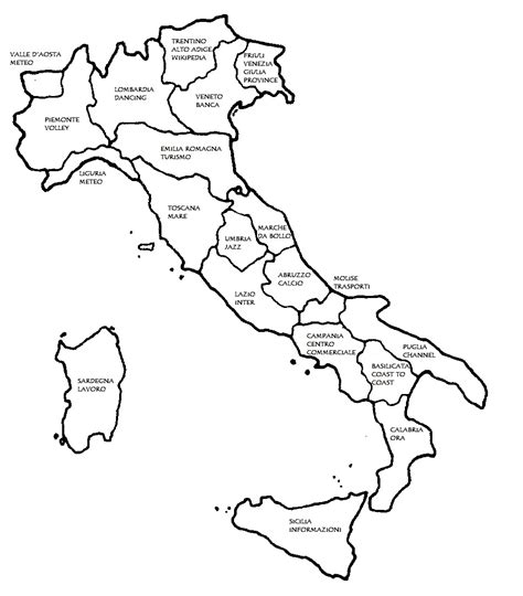 Italia Cartina Politica Da Colorare