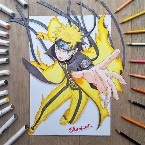Rate From 1 10 Kurama Mode On💥💥⚡⚡ Awesome 3d Drawing Follow Anime