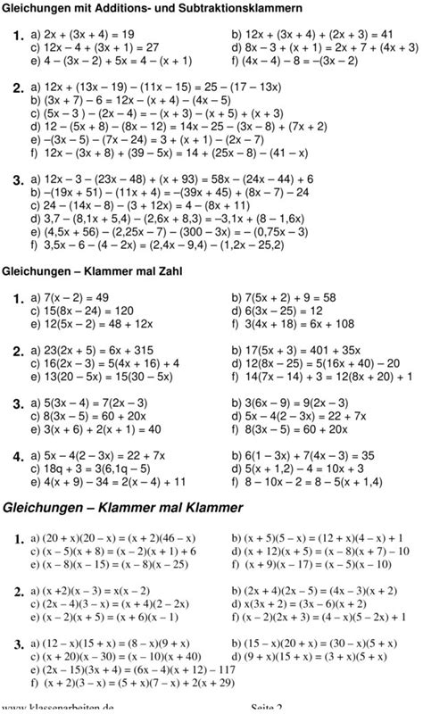 Eine äquivalenzumformung ändert die lösungen nicht, lässt sich aber zum vereinfachen der gleichung. Übungsblatt zu Terme und Gleichungen 8. Klasse