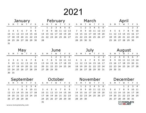 Calendar 2021 To Print Free Simple For All Users