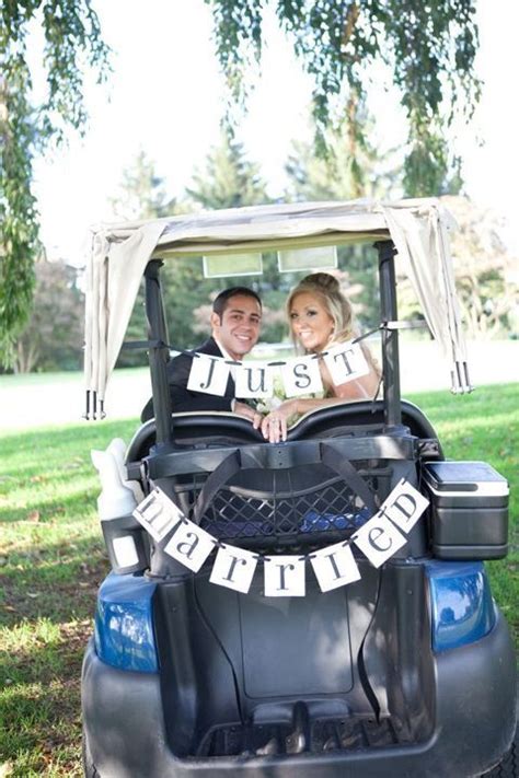 We can't resist this classic wedding car decoration idea, and if you're a stickler for a floral wreath is a timeless and chic wedding car decoration. golf cart wedding decorations | The Rush of Life | Just ...