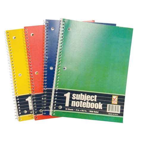 48 Wholesale Spiral Notebook 70 Sheet 105 X 8 In 1 Subject Wide Ruled
