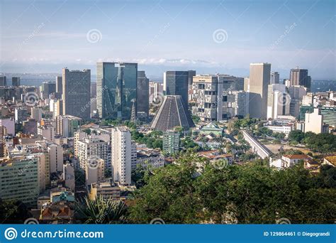 Aerial View Of Downtown Rio De Janeiro Skyline And Metropolitan
