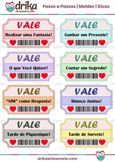 Ideias De Vale Para Namorado Para Imprimir Grátis Com 56 Modelos