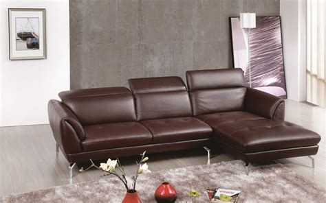 Brown Premium Leather Sectional Bhorchard 
