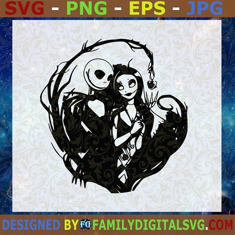 Jack Skellington And Sally Heart Svg The Nightmare Before Christmas