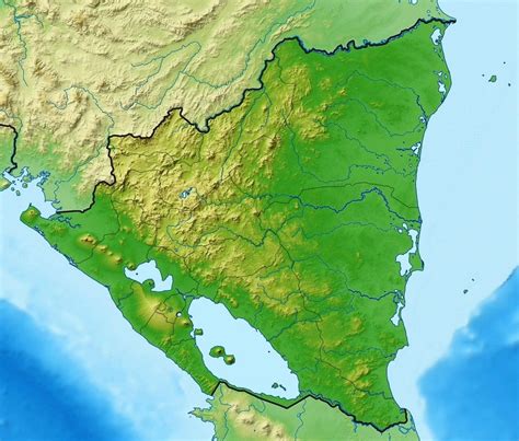⊛ Mapa De Nicaragua 🥇 Político And Físico Imprimir Colorear 2023