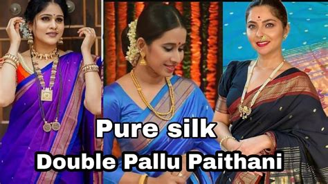 Pure Silk Double Pallu Paithanihandloom Double Pallu Paithani Sarees