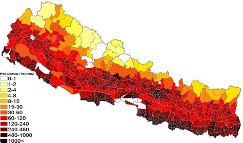 86population Density Administrative Boundaries Map Of Nepal 27