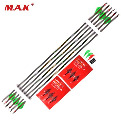 61218 Pcs Length 31 Inches Carbon Arrow Spine 350 Od 70 Mm Green