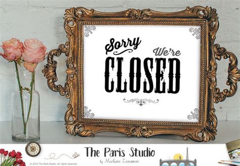 Sorry We Are Closed Sign Printable Business Sign Instant Download