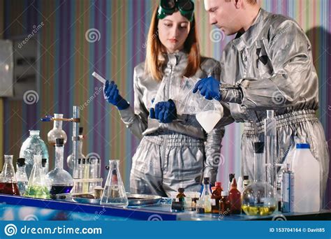 Chemists Make Drugs In The Laboratory At Home Stock Photo Image Of