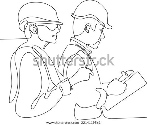Construction Manager Engineer Working On Building Stock Vector Royalty