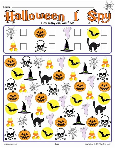 Halloween Counting Worksheets For Preschoolers Lovely Halloween I Spy