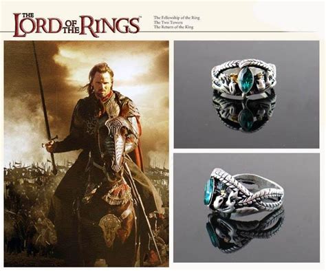 Lord Of The Rings Aragorn Silver Costume Ring Of Barahir Lotr Size 10 Bh090