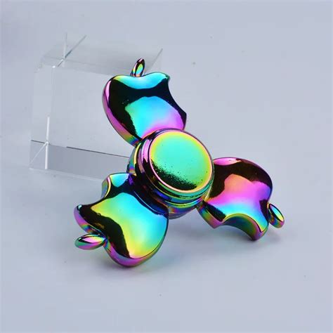 2017 Apple Rainbow Multicolour Tri Spinner Fidget Spinner Hand Finger Toy Metal Anti Stress Edc