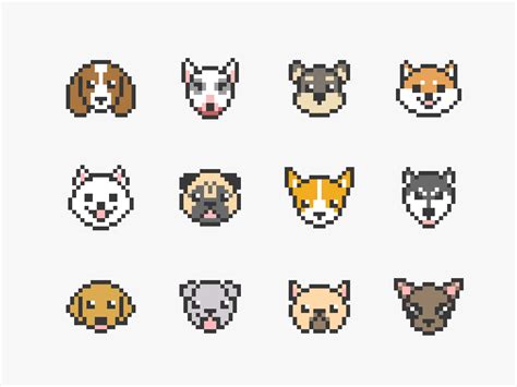 Cute Dog Pixel Art Grid Pug Pixel Art Brik Pixel Art Grid
