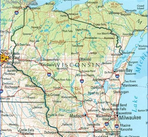 Wisconsin Map Tourist Attractions Map Travel Holiday Vacations