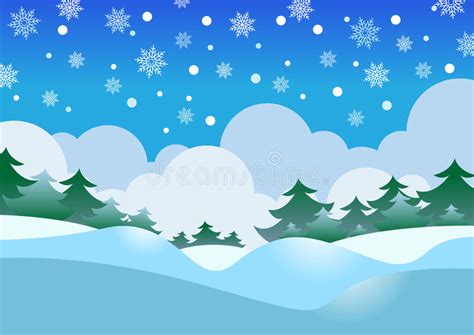 Winter Cartoon Landscape Stock Vector Illustration Of Blizzard 78626724