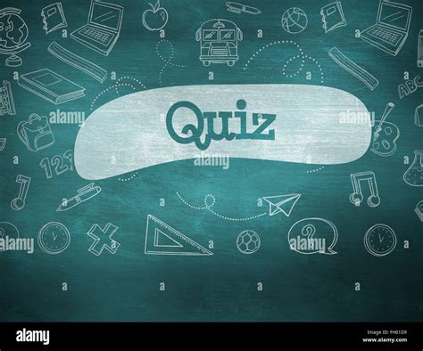 Quiz Against Green Chalkboard Stock Photo Alamy