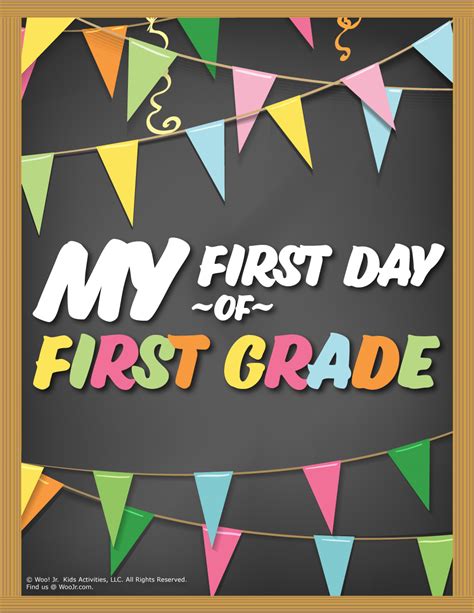 1st Day Of 1st Grade Sign Printable Free