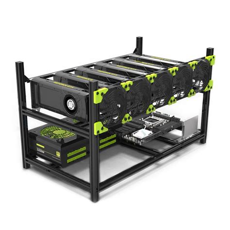 Mining rig open air frame. 6GPU Mining rig Aluminum Stackable Mining Case Rig Open ...
