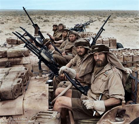 A Group Of British Sas Soldiers On Patrol In Northern Africa 1943 R