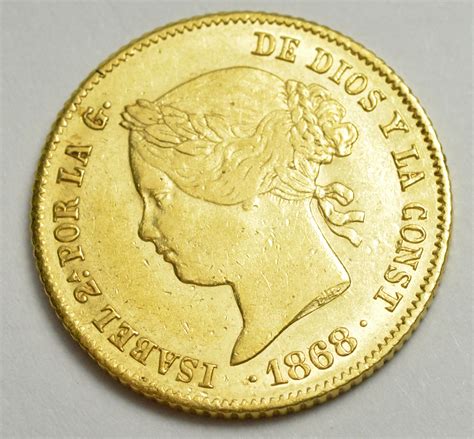 1868 Philippines Gold 4 Peso Almost Unc Rare Coin Tangible Investments