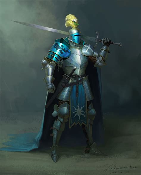 Blue Knight By Jinlong Bai Fantasy Male Fantasy Armor Dark Fantasy