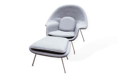 Armchair And Ottoman In Grey Office Resale