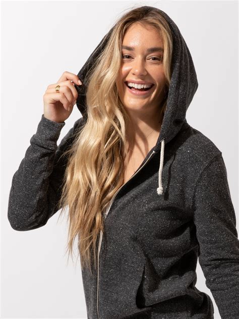 Triblend Zip Hoodie In Heather Grey Threads 4 Thought