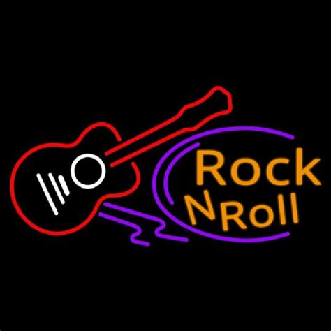 Custom Rock And Roll Acoustic Guitar 1 Neon Sign Usa Custom Neon