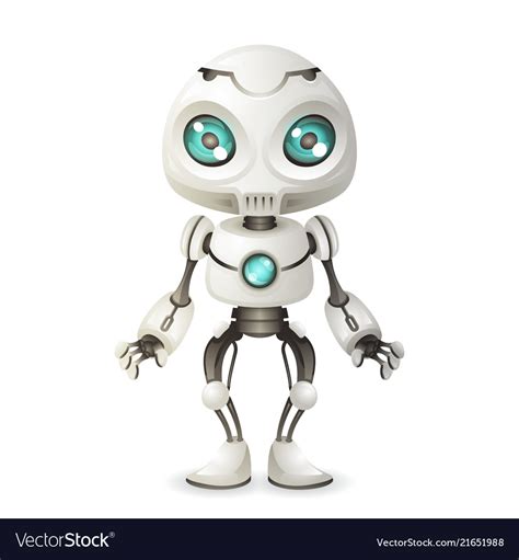 Little Cute Robot Mascot Innovation Scifi Vector Image