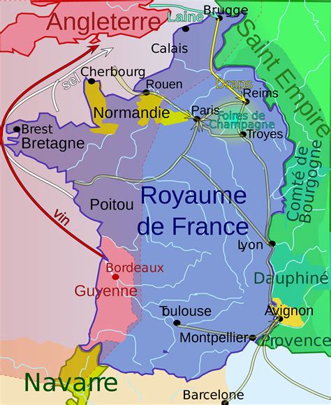 Carte Du Royaume De France Au Début De La Guerre De Cent Ans Vers 1330