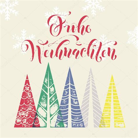 German Christmas Holiday Frohe Weihnachten Greeting Card — Stock Vector