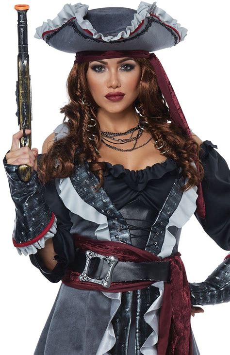 Black And Grey Deluxe Pirate Outfit Costume Women S Pirate Costume