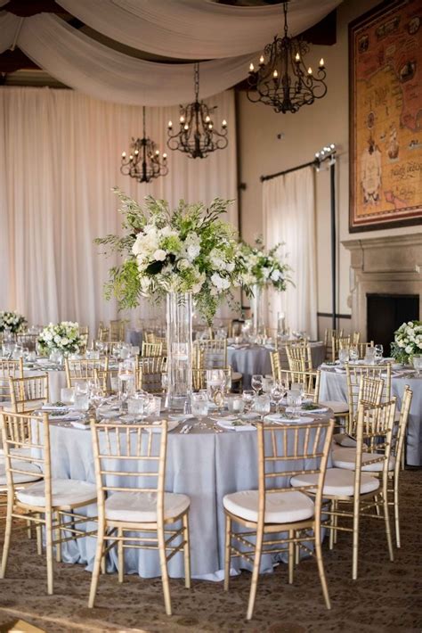 The wedding reception chair available, never fail to stun. Elegant White & Gold Reception with Verdure Details ...
