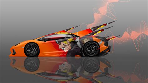 Обои Tony Kokhan Lamborghini Aventador Side Anime Naruto
