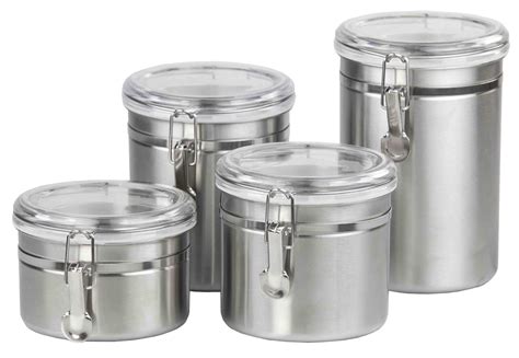 4 piece stainless steel canister set