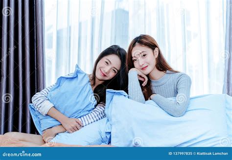 Happy Same Sex Asian Lesbian Couple Lover Stock Image Image Of Couple Looking 137997835
