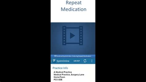 Ordering Repeat Prescriptions In Systmonline On Android Devices Youtube