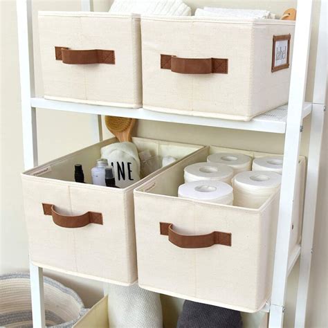 Jiaq Decorative Storage Bins For Shelves Closet Storage Baskets With