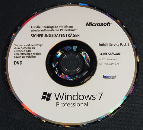 Windows 7 Professional 3264 Bit Hologramm Dvds Sp1 Vollversion Neu