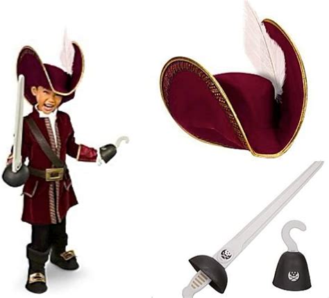 Deluxe Captain Hook Costume Hat And Sword With Sounds