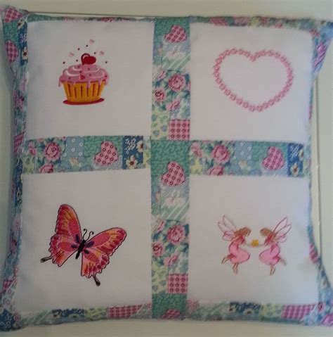 Personalised Embroidered Cushion Cupcake Butterfly And Fairies