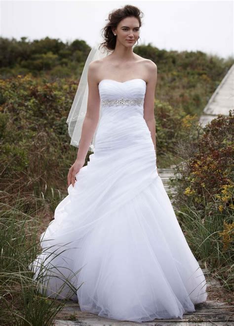 Strapless Ruched Beaded Ball Gown With Draping Davids Bridal
