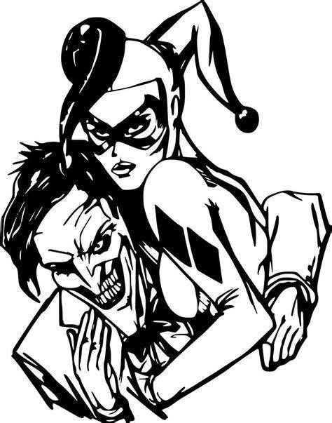 Joker And His Lover Harley Quinn Coloring Page Netart The Joker And