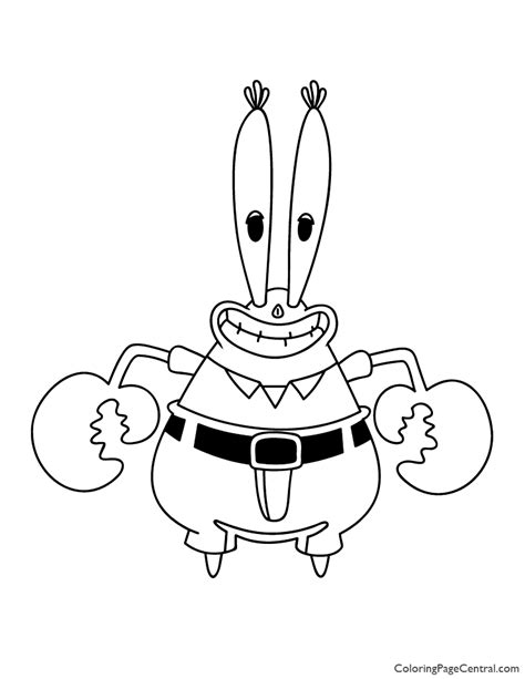 Spongebob Mr Krabs Coloring Page Coloring Page Central
