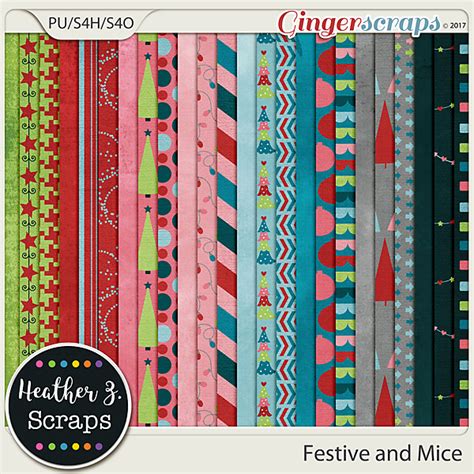 Gingerscraps Kits Festive And Mice Kit By Heather Z Scraps