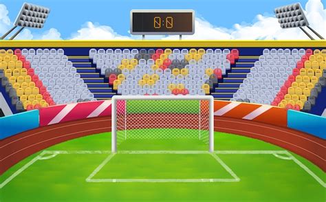 Premium Vector Stadium Football Goal Vector Background